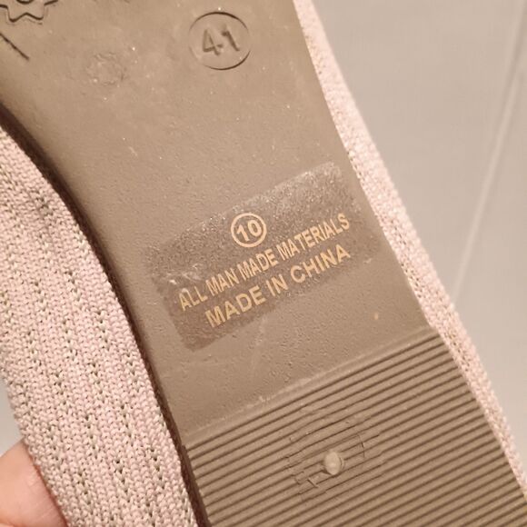 Sobeyo Sweater Soft Ballet Flats-Size 10-Pink-Breathable-Soft Foldable Sole - Picture 8 of 8